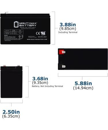 Buy Mighty Max Battery ML7-12F2 - 12V 7Ah SLA AGM Rechargeable Battery - International Shipping Available - Buy Online on GoSupps.com
