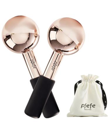 Pfefe Ice Globes for Face & Eyes Unbreakable Stainless Steel Cryo Sticks for Beauty Routines Facials Cold Roller Colling Globes for Puffiness Wrinkles Dark Circles Headaches