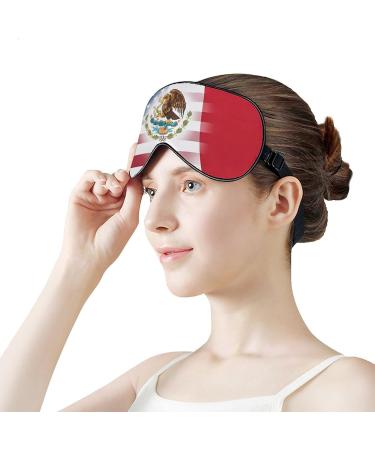 U.S. Mexico Flag Eye Mask | Soft Adjustable Blindfold for Travel & Sleeping - Buy Online on GoSupps.com
