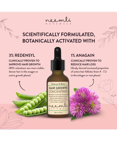 Neemli Naturals Redensyl & Biotin Hair Growth Concentrate 1.69 Fl Oz - Transparent | Pack of 1 - Buy Online on GoSupps.com
