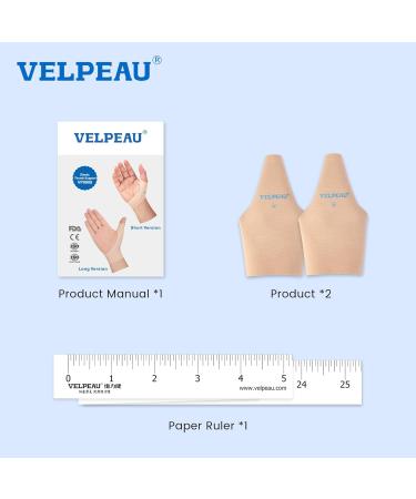 Velpeau Thumb Wrist Compression Sleeve for Arthritis Pain - 2 Pcs Elastic Liner for Splint Right & Left Hands Beige Medium Long Version - Buy Online on GoSupps.com