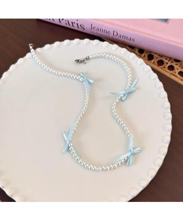 OralGos Elegant Bowknot Pearl Choker Necklace - Fashion Clavicle Chain Jewelry in Rose - International Shipping Available - Buy Online on GoSupps.com