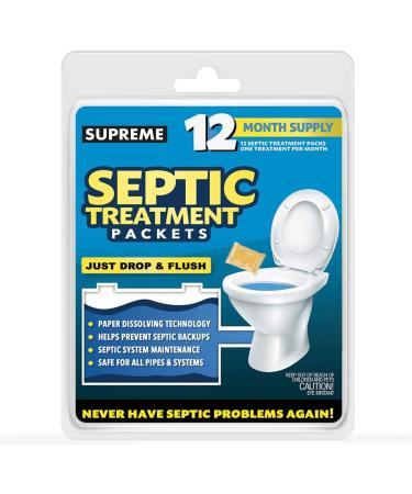 12-Month Supply of Dissolvable Septic Tank Treatment Packets | Monthly Septic Tank Maintenance - Buy Online on GoSupps.com