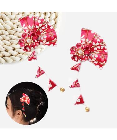 Cherry Blossoms Tassel Hairpin Japanese Style Headdress Kimono Hair Clip for Girls Woman Kimono Accessories perfect for Kimono performance Hanfu performance Cosplay - Buy Online on GoSupps.com