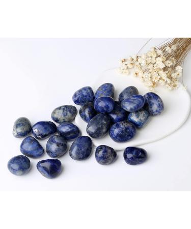 Blue Sodalite Crystal Stones - Natural Irregular Tumbled Stones 100g - Reiki Energy Palm Stones & Decorative Vase Filler - Buy Online on GoSupps.com