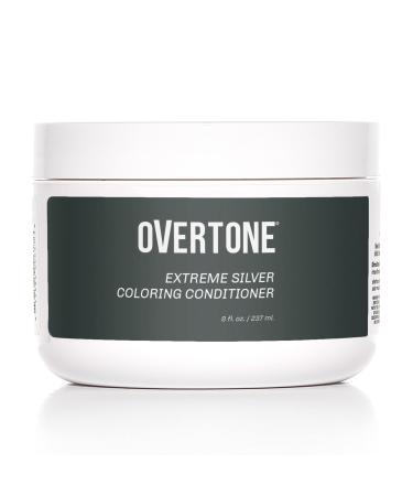 Overtone Haircare Color Depositing Conditioner - 8 oz Semi-permanent Hair Color Conditioner With Shea Butter & Coconut Oil - Extreme Silver Temporary Cruelty-Free Hair Color (Extreme Silver)