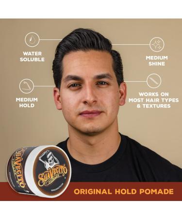 Suavecito Pomade Original Hold 4 oz | 3 Pack - Medium Hold Hair Pomade for Men - Water Based Flake Free Easy Wash Out - All Day Hold for All Hairstyles - Buy Online on GoSupps.com