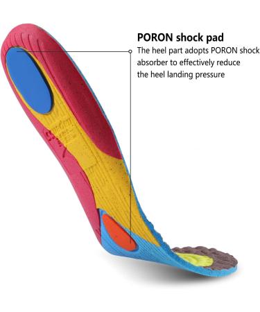 Flat Foot Insoles for Plantar Fasciitis - Breathable Arch Support Orthotic Inserts for Men & Women - Relieve Foot Pain Size 10-10.5 & 12-12.5 - Buy Online on GoSupps.com