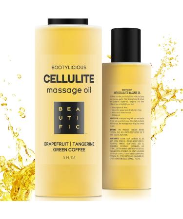 Anti Cellulite Massage Oil - 100% Natural Cellulite Remover Massage Oil with Grapefruit Essential Oil & Tangerine and Green Coffee Oil | Skin Tightening & Firming for Woman and Man