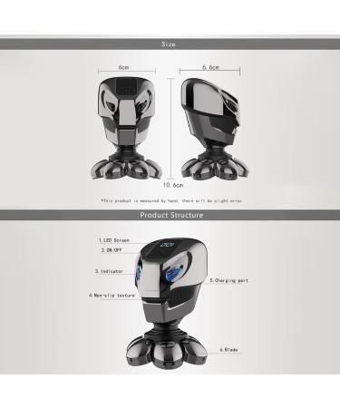 Buy 5 in 1 4D Electric Head Shaver for Bald Men Rechargeable Floating Cutter & Facial Cleaning Brush | Silver Edition - Buy Online on GoSupps.com