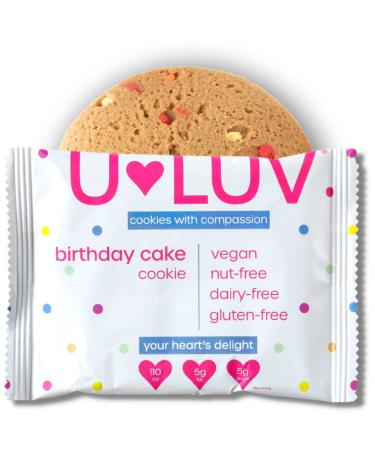 U-LUV Birthday Cake Cookies - Allergy Free Cookies - Vegan Cookies - Vegan Baked Goods - Kosher Cookies - Eggless Cookies - Low Fat Cookies - 4 Pack