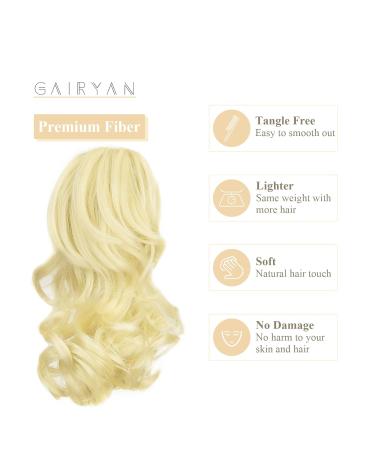 Gairyan 30cm Bleached Blonde Curly Ponytail Hair Extensions | Claw Clip Synthetic Wavy Braid for Women - Buy Online on GoSupps.com