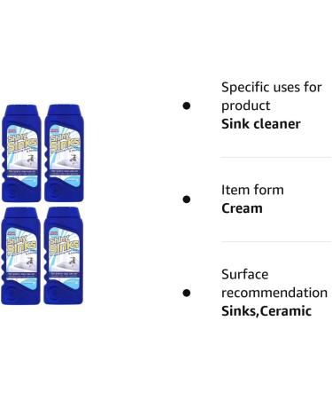4 Pack Shiny Sinks Cleaner 290ml - Ideal for Ceramic, Stainless Steel, and Granite Sinks & Basins - Buy Online on GoSupps.com
