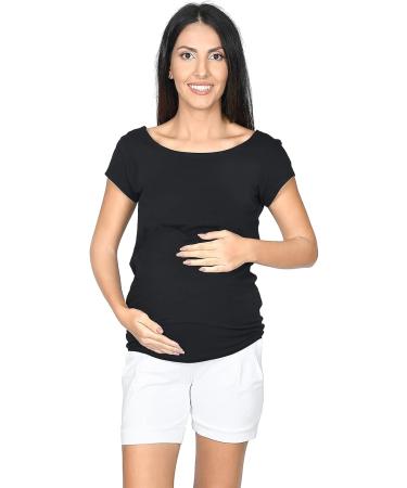 Maternity Shorts Pants Trousers with Over Bump Panel - Mija 1047 White - Size 12 - Buy Online on GoSupps.com
