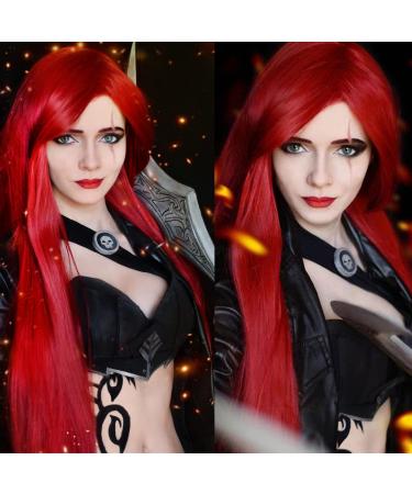 ATAYOU Women s Long Red Synthetic Wig - Heat Resistant Straight Wig for Halloween & Carnival - Buy Online on GoSupps.com