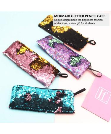 VALICLUD Reversible Sequins Makeup Bag | Glitter Pencil Case for Women & Girls | 7Pcs Cosmetic Organizer | International Shipping Available - Buy Online on GoSupps.com