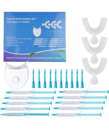 10 Min Non-Sensitive Fast Teeth Whitener with 3 Ca-r-b-a-Mide Peroxide Teeth Whitening Gel Teeth Whitening Kit with LED Light Helps to Remove Stains from Coffee  Smoking  Wines  Soda  Food