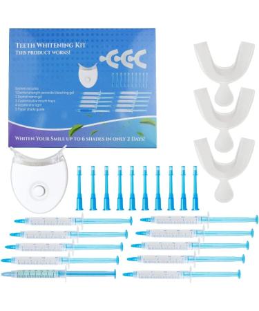 10 Min Non-Sensitive Fast Teeth Whitener with 3 Ca-r-b-a-Mide Peroxide Teeth Whitening Gel Teeth Whitening Kit with LED Light Helps to Remove Stains from Coffee  Smoking  Wines  Soda  Food