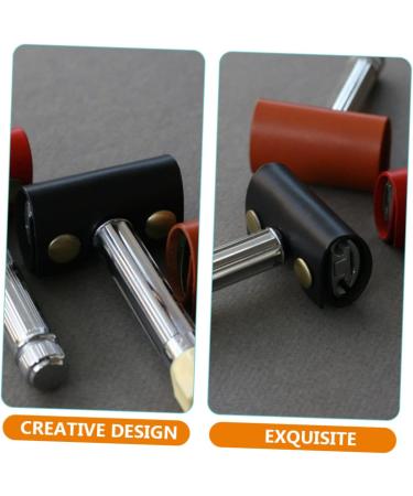 Hapinary Leather Razor Head Storage Cover - Protection for Manual Shaving Heads | 8.5x4.5cm Old-Fashioned Safety Razor Bag - Buy Online on GoSupps.com