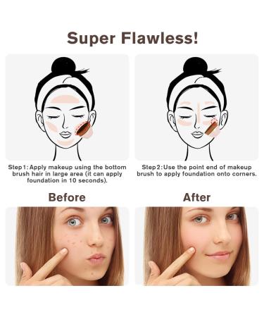 AUAUY Foundation Makeup Brush - Kabuki Face Brush for Flawless Liquid & Cream Cosmetics - Portable Case Included (Pink) - Buy Online on GoSupps.com