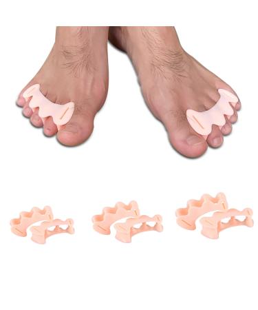 Toe Separators-Toe Straightener-Yoga Toes Toe separators Toe spacers for Men Toe spreaders for Women Bunion Correction-for Hammertoes Plantar Fasciitis Hallux Valgus  Size Medium-Nude (1 Pair) Nude M-Men's shoe size: 7-11 Women's shoe size: 9-12