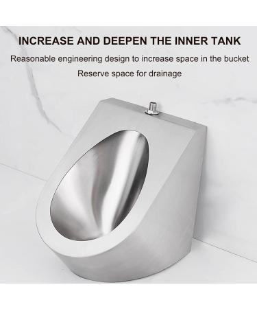 Men's Urinal Wall Mounted Sensor Urinal Commercial Men's Adult Urinal Stainless Steel Urinal Bathroom Toilet High-Efficiency Flushing Urinal Urinal for Bar/Airport (Black Ground Drainage) - Buy Online on GoSupps.com