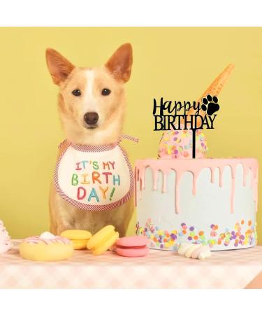 Pet Puppy Birthday Cake Topper Dog Theme Party Decoration Acrylic Pet Adoption Party Supply Black+Gold Claws - Buy Online on GoSupps.com