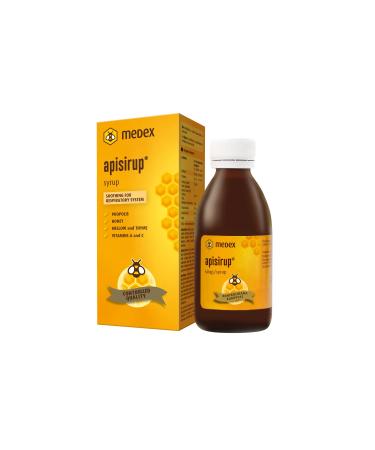 Medex Apisirup with propolis 91% on a honey -based - 176 g honey excellent taste propolis vitamin A C Malve thyme 140 ml - Buy Online on GoSupps.com