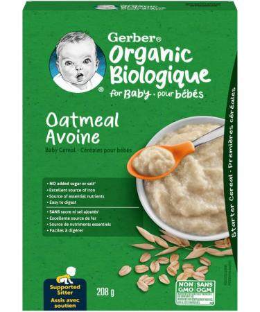 Gerber Baby Organic Cereal Oat 6x208g - Buy Online on GoSupps.com