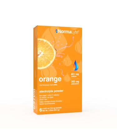 NormaLyte Sels de r hydratation orale orange lot de 6 (rendements de 500 ml par paquet)