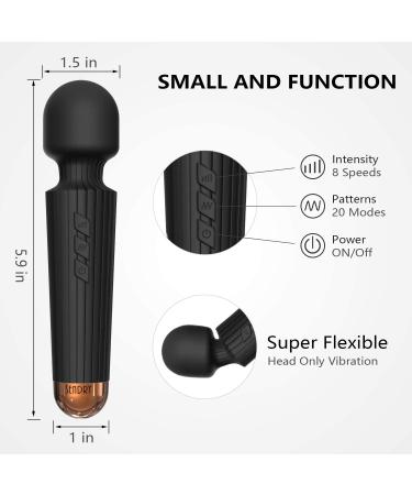 SENDRY Mini Cordless Wand Massager - 160 Vibration Modes - Waterproof & Rechargeable (Black) - Buy Online on GoSupps.com