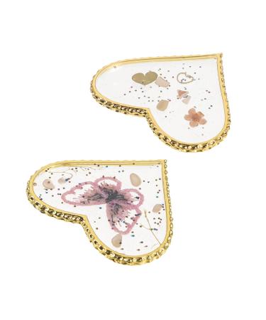 TOVINANNA 2 Pieces Gold Edge Manicure Palette Gel Nail Polish Palette Nail Colour Mix Palette Gel Nail Polish Palette Resin Nail Art Palette Nail Paint Palette Nail Paint