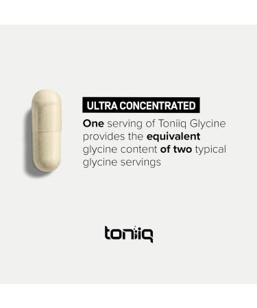 Toniiq 1300mg Glycine Supplements - 4 Month Supply - Min. 98.5%+ Tested Purity - Ultra High Strength and Bioavailable Glycine Powder Supplement - 240 Vegetarian Glycine Capsules - 120 Servings - Buy Online on GoSupps.com
