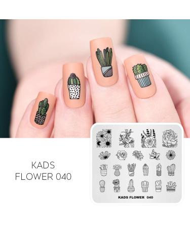 Nail Art Stamping Template - Cactus Flower Design | DIY Manicure Tool FL040 for Stunning Nail Designs | International Shipping - Buy Online on GoSupps.com