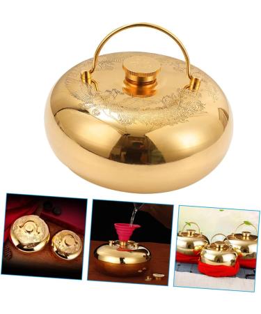 Buy Cabilock Vintage Brass Hot Water Pot 13x13cm Comfortable Hand Accessories for Cold Weather Perfect Outdoor Gift - Buy Online on GoSupps.com