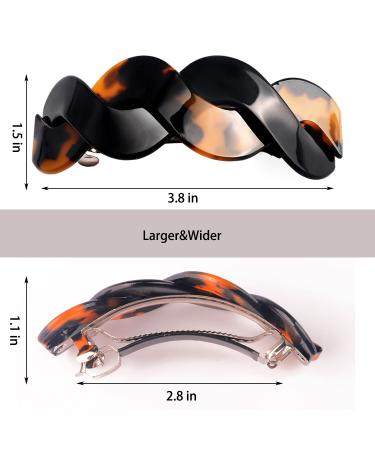 3-Piece Wide Interweave Barrettes for Women - Tortoiseshell Hair Accessories for Thick, Curly, Fine Hair - Buy Online on GoSupps.com