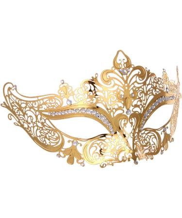 Metal Rhinestone Venetian Mask Masquerade Masks (Gold) Genericms47rty2gg-65 - Buy Online on GoSupps.com