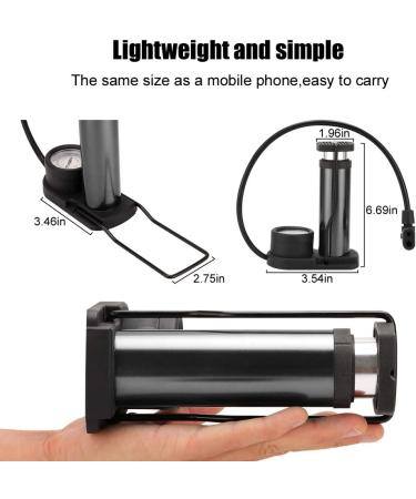 Mini Portable Bike Pump with Pressure Gauge - Universal Presta & Schrader Valve Tire Inflator - Buy Online on GoSupps.com