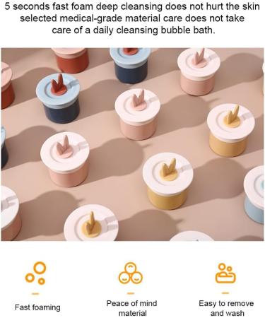 dijiusidy Face Cleaning Bubble Foamer Manual Squeeze Bubbler Foaming Cup Plastic Washable Bathroom Foam Maker Bottle Household Light Blue and White - Buy Online on GoSupps.com