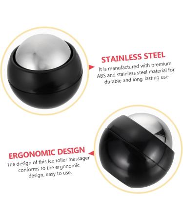 Homsfou Hand Massage Ball - Plantar Fasciitis & Muscle Roller Foot Massager | Cold Rolling Device 6.5x6cm Black - Buy Online on GoSupps.com