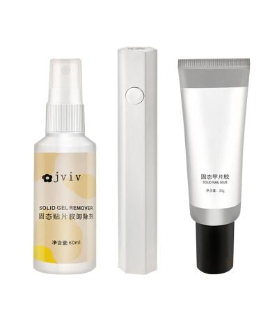 Strong Solid Nail Glue UV Nail Gel - UV Nail Glue Kits Solid Gel for Nails Long-Lasting Easy Application for Nail Salon - Buy Online on GoSupps.com