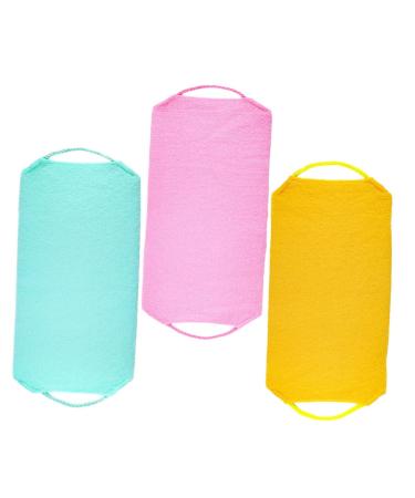 FOMIYES 3pcs Bath Towel Pull Back Strip Bath Mitt Korean Washcloth Body Towels Scrubber Cloth for Body Exfoliating Nylon Towel Bath Supplies Back Scrubbers Exfoliating Shower Towel Frosted