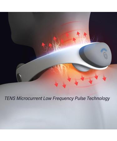 Neck Massage Device - Electric Pulse Massager for Cervical Spine Relief | Adjustable Fast Warming & Travel-Friendly - Buy Online on GoSupps.com