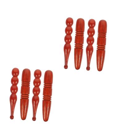 Minkissy 8 pieces acupuncture rod gua Sha massage device massage foot full body massage device foot massage skin care tools sole massage feet feet massage accessories solid wood wood