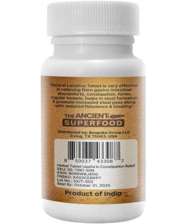 Constipation Relief & Deep Detox Herbal Tablets - 60 Count | Vegan, Gluten-Free, Non-GMO - Natural Superfood - Buy Online on GoSupps.com