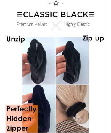 BSEKT Zipper Scrunchies Pocket Secret Velvet Hair Ties Bracelet for Apple AirPods - Black 3PCS - Buy Online on GoSupps.com