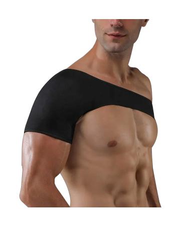 KAV Shoulder Brace - Neoprene, Adjustable Pain Relief Support for Injury, Sprains & Inflammation - One Size Fits All (Black) - SGS Certified - Buy Online on GoSupps.com