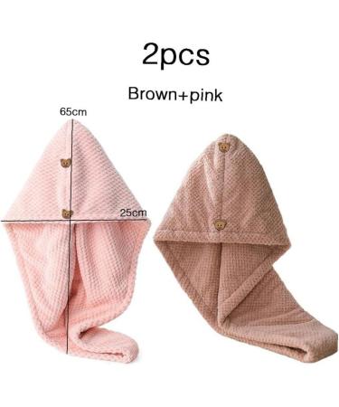 PiniceCore Hair Towel Wraps - 2 Pack Quick Dry Turban for Curly & Thick Hair | Anti-Frizz Microfiber Towel - Buy Online on GoSupps.com