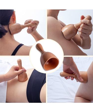 Wooden Handheld Massage Cup | Anti-Cellulite Lymphatic Drainage Tool for Muscle Tension Relief - Maderotherapy and Wood Therapy Trigger Point Release - Buy Online on GoSupps.com