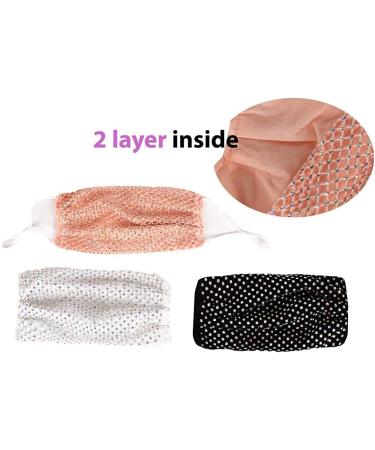 Buy CLGIFT Set of 12 Floral Embroidered Face Masks - Double Layer Rhinestone Cloth Masks for International Shipping - Buy Online on GoSupps.com